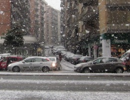 La nevicata a Roma il 03-02-2013, via Tiburtina